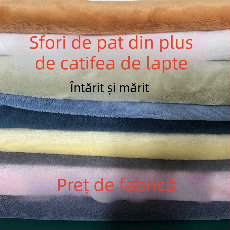 Cearșaf din velur de lapte - periat, model: solid, vopsire reactivă, greutate sub 300 g