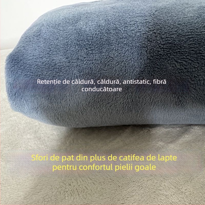 Cearșaf din velur de lapte - periat, model: solid, vopsire reactivă, greutate sub 300 g