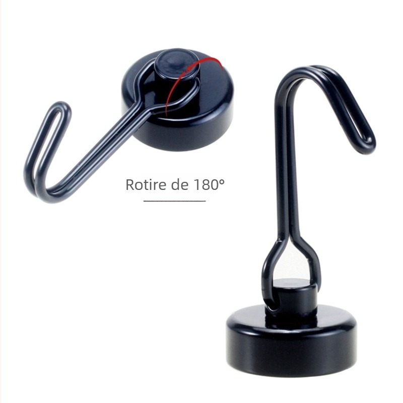 Cuier magnetic rotativ cu magnet NdFeB și ventuză rotundă – prindere verticală, design modern, încărcare 8 kg