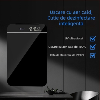 Sterilizator automat pentru bețișoare de mâncare, minimalist, uscare UV rapidă, montaj pe perete, din plastic