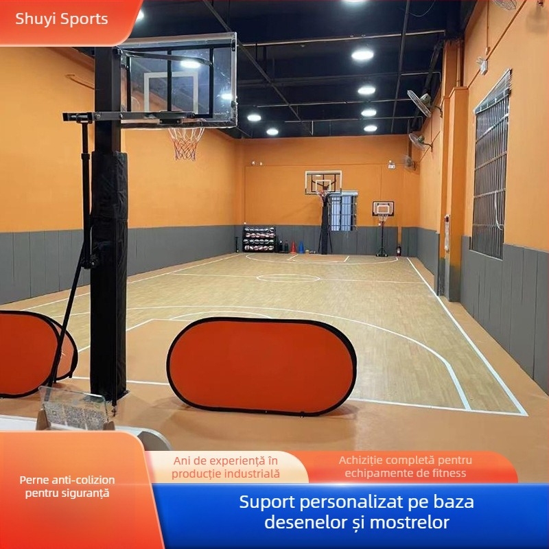Perete padding pentru sala de baschet interior — husă din pânză moale, stil desen animat