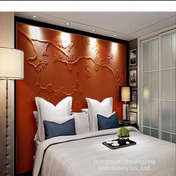 Panou de fundal din piele sintetică cu iluminare, relief ornamental, stil simplu și modern, model peisaj, personalizabil, pentru living, dormitor, birou, restaurant, intrare