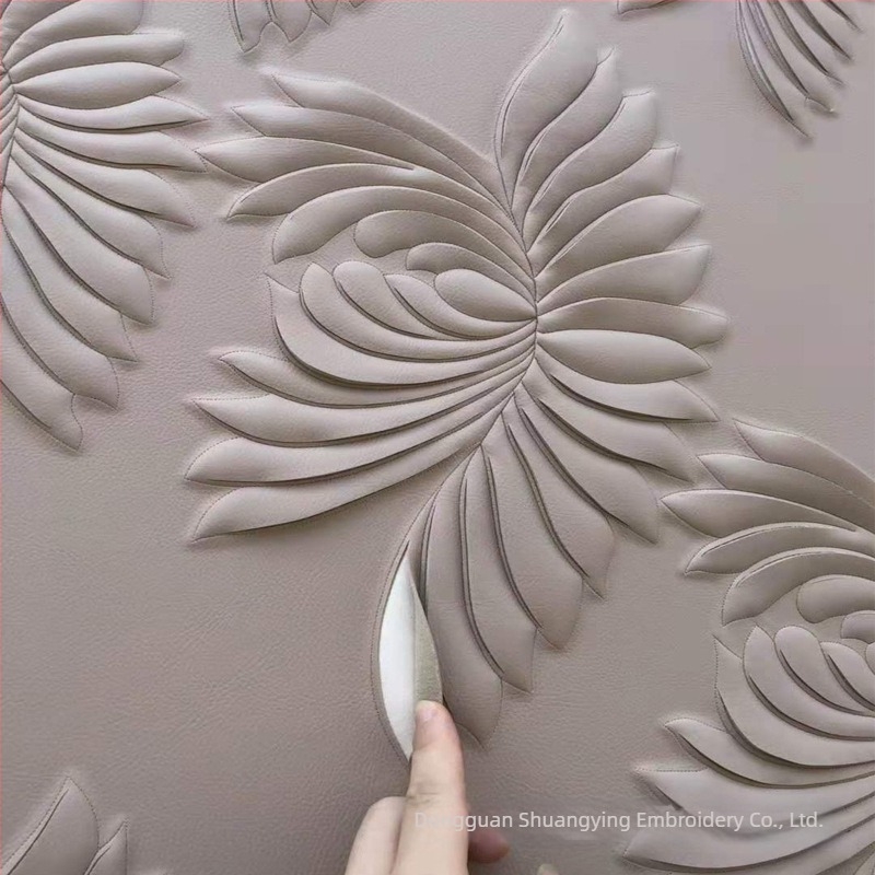 Panou de fundal din piele sintetică cu iluminare, relief ornamental, stil simplu și modern, model peisaj, personalizabil, pentru living, dormitor, birou, restaurant, intrare