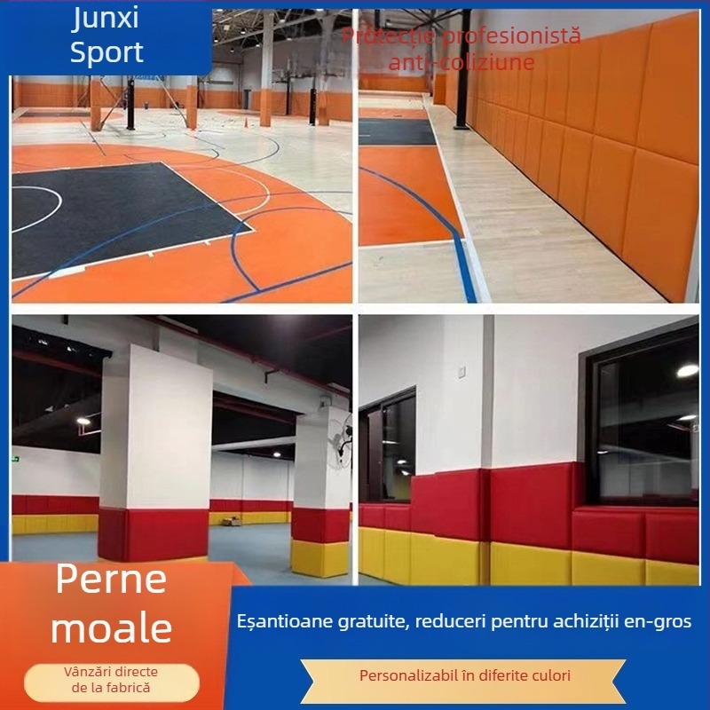 Padă de protecție pentru perete de sală, din țesătură moale, stil modern minimalist, abstracție geometrică, procesare personalizabilă, pentru spații comerciale