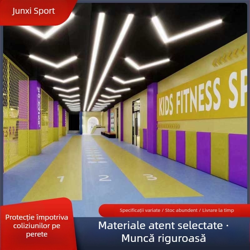 Padă de protecție pentru perete de sală, din țesătură moale, stil modern minimalist, abstracție geometrică, procesare personalizabilă, pentru spații comerciale