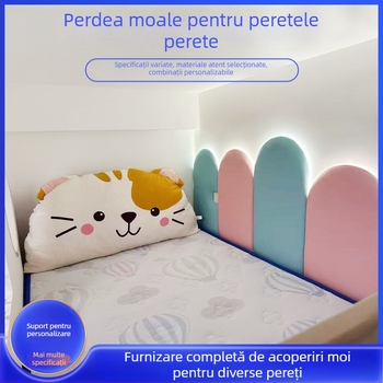 Panou decorativ capitonat pentru perete lângă pat cu canal LED rezervat - Design modern minimalist, nucleu din piele și burete