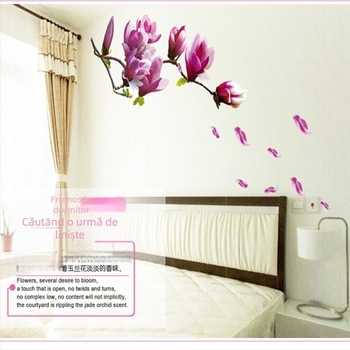Decal decorativ pentru perete - impermeabil, detașabil, plat, model floral (PVC; camera de zi; 1 bucată)