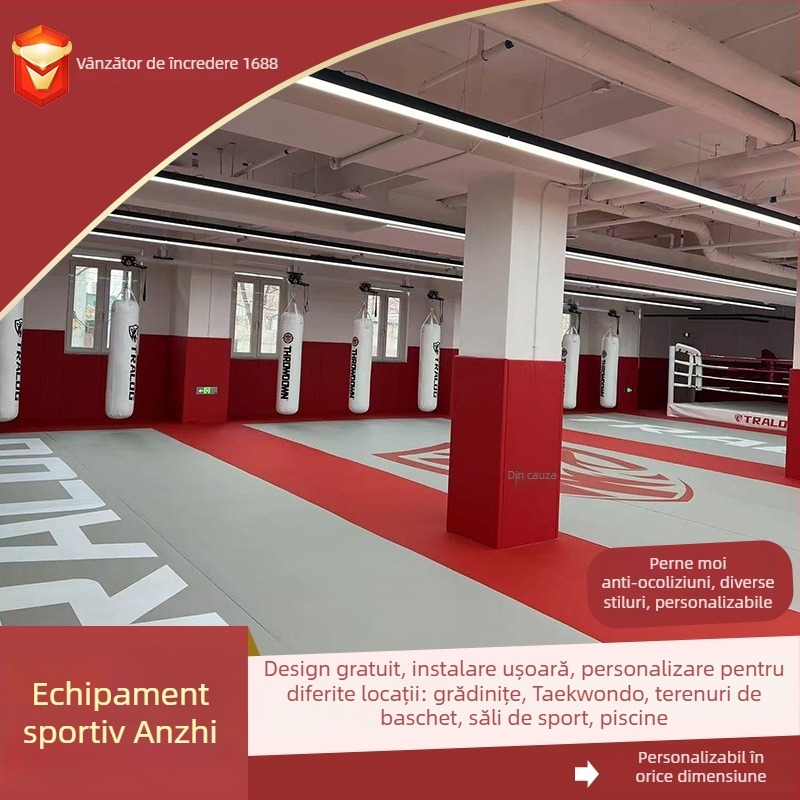 Panouri de protecție pentru pereti din piele artificială pentru sălile de sport — design modern, culoare solidă, personalizare disponibilă; potrivite pentru baschet, badminton și pereți de antrenament