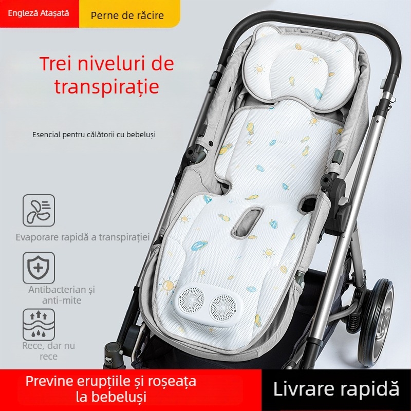 Covoraș de șezut ventilat pentru cărucior – 0-4 ani, Poliester/Polipropilenă/ABS