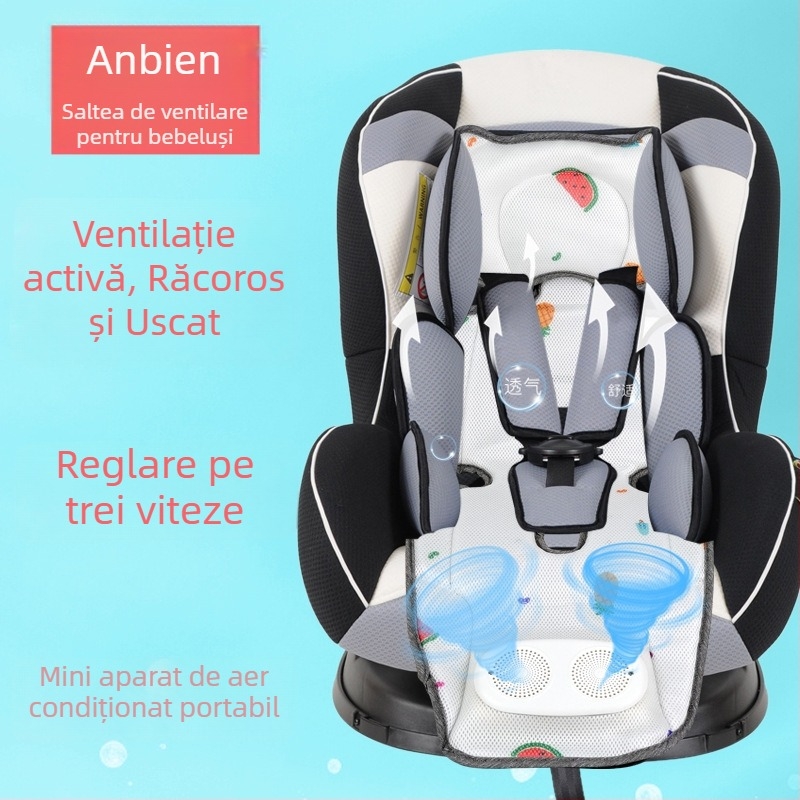 Covoraș de răcire respirabil pentru sugari și copii, pernă de ventilație pentru cărucior și scaun auto, vară