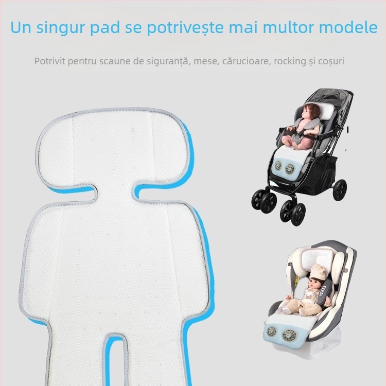 Perne de șezut ventilate pentru cărucior – material bumbac, personalizabil, potrivit pentru 0–1 ani