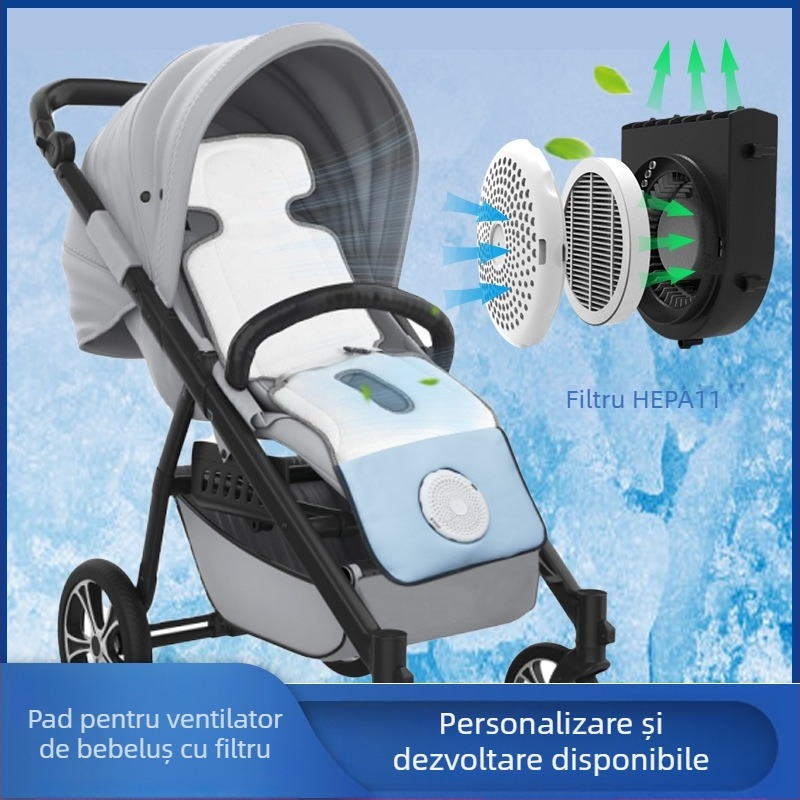 Perne de șezut ventilate pentru cărucior – material bumbac, personalizabil, potrivit pentru 0–1 ani