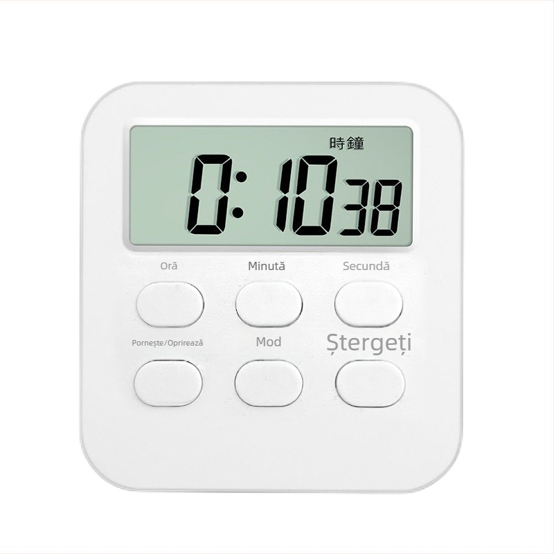 Timer digital de birou cu afișaj LED, mecanism electronic, alimentare cu baterie, potrivit pentru studiu, birou și bucătărie