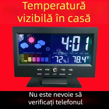 Ceas de birou cu alimentare pe baterii, carcasă din plastic, cadran din plastic, stil modern minimalist