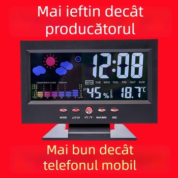 Ceas de birou cu alimentare pe baterii, carcasă din plastic, cadran din plastic, stil modern minimalist