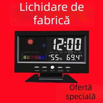 Ceas de birou cu alimentare pe baterii, carcasă din plastic, cadran din plastic, stil modern minimalist