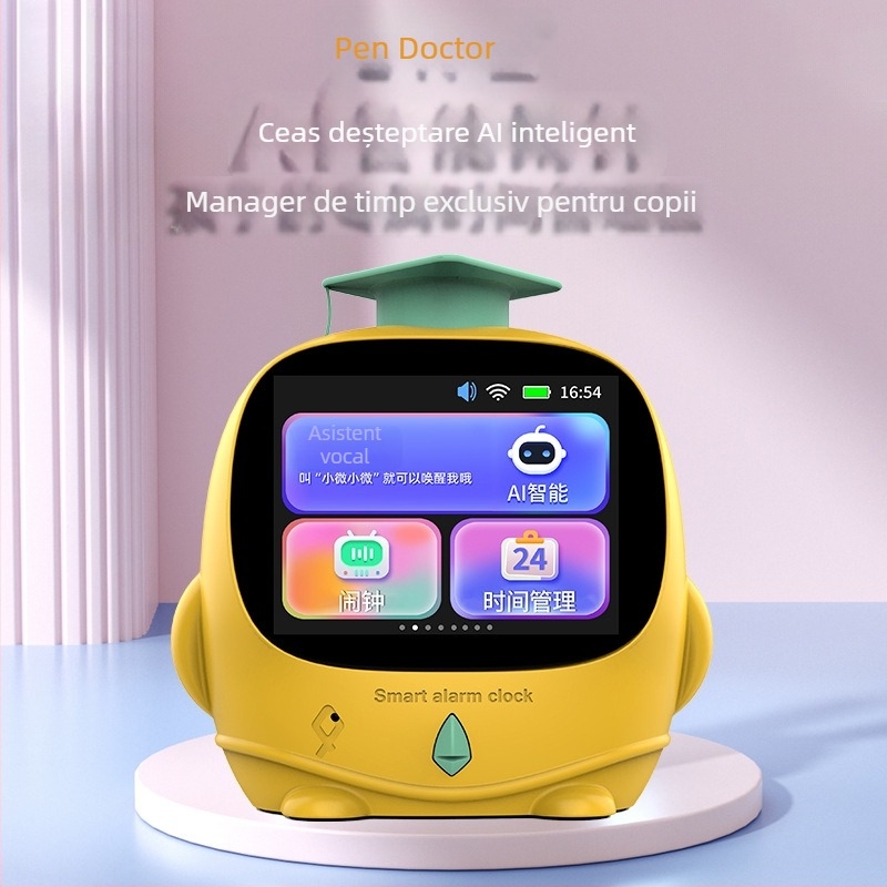 Ceas inteligent Q1 cu asistent vocal AI, afișaj LED, cronometru și lampă de noapte pentru povești de adormire