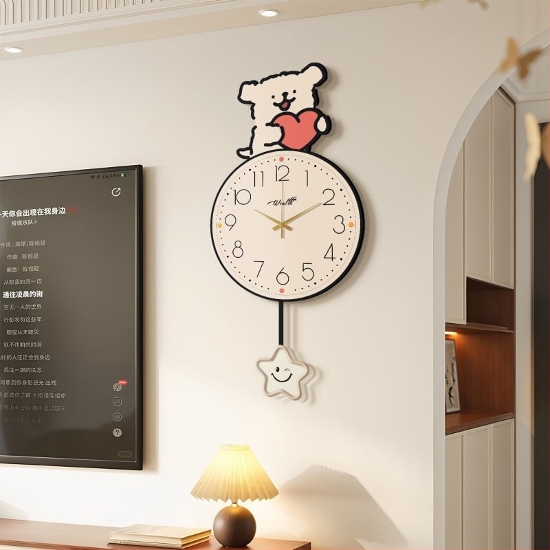 Ceas de perete cu mers silențios și design minimalist modern; carcasă și cadran din porțelan cristal; mecanism Suzuki; alimentare cu baterie; model 2025