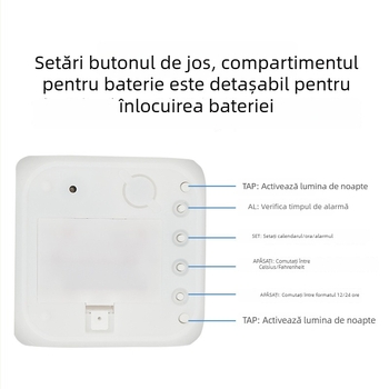 Youmi ceas deșteptător pătrat, silențios, afișaj LED, alimentare cu baterie, mecanism electronic Pearl, cu afișaj pe o singură față, grosime 10 mm (afișaj LED; alimentare cu baterie; mecanism electronic Pearl; singură față; grosime 10 mm)