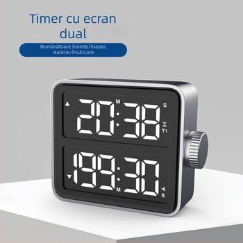 Cronometru LED cu ecran dublu, reîncărcabil, cronometru de 199 minute cu funcție înainte și înapoi, pentru elevi