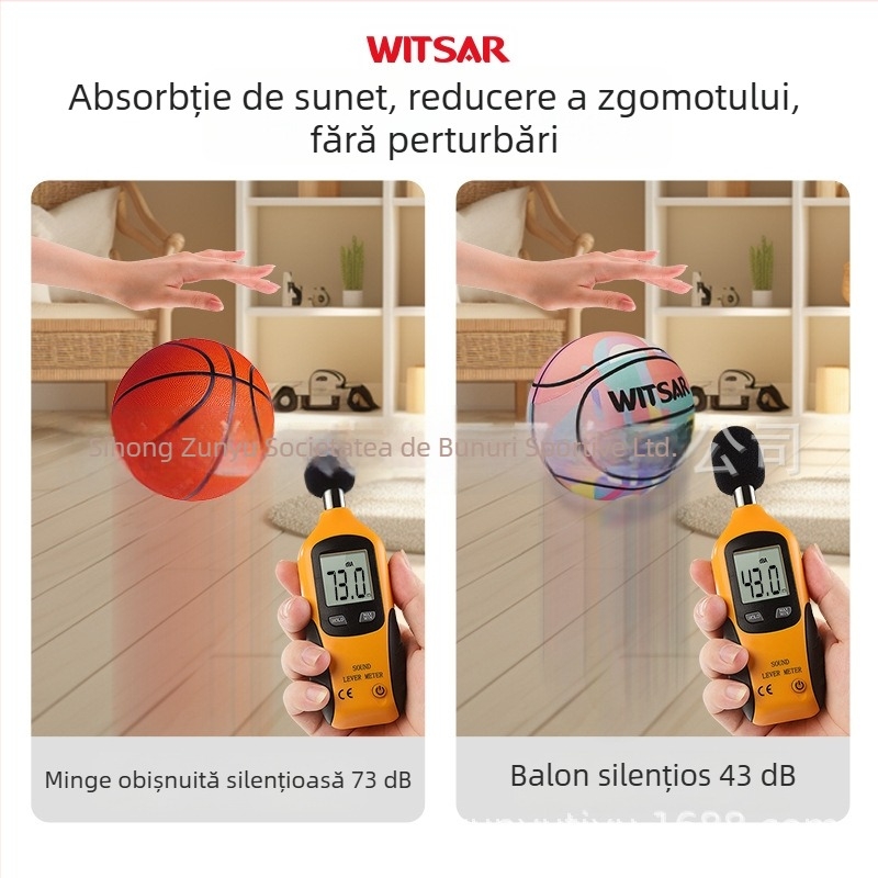 Baschet silențios pentru copii, minge interioară din microfibră, potrivită pentru baschet și volei, imprimare logo disponibil