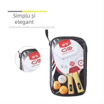 Set de rachete de tenis de masă (2 rachete) cu geantă și 3 mingi — pentru antrenament, lamă din lemn solid, cauciuc anti-lipire, lovire directă, potrivit pentru ping-pong și badminton