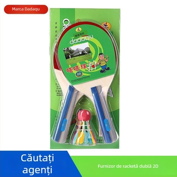 Set rachetă tenis de masă Dada: lamă Basswood, gumă anti-adezivă, lovire directă; include Tat ball, minge dublă și o minge