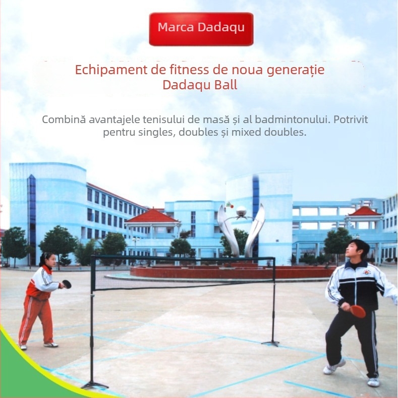 Set rachetă tenis de masă Dada: lamă Basswood, gumă anti-adezivă, lovire directă; include Tat ball, minge dublă și o minge