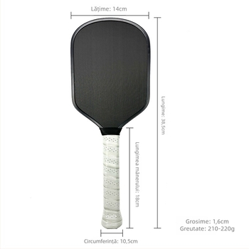 Pală de antrenament pickleball - Toray T700 fibră de carbon, fibră de sticlă/carbon, 210–220 g