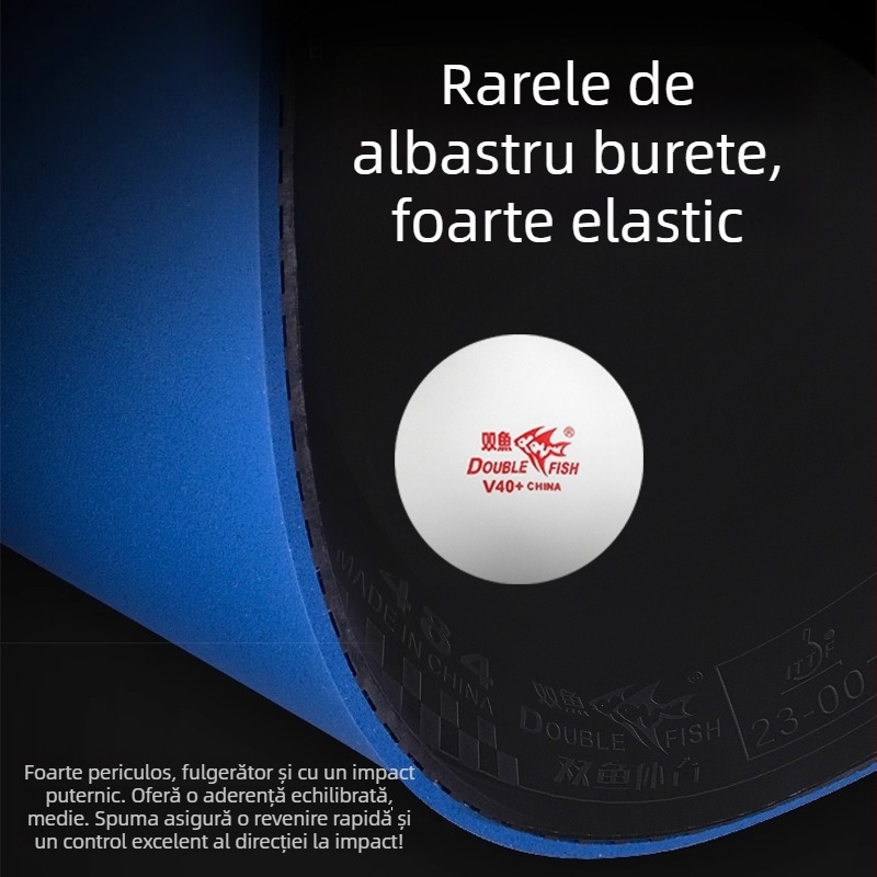 Pisces rachetă de ping-pong – lamă din plop, gumă anti-aderență, rachetă cu lovire directă, pentru tenis de masă și badminton