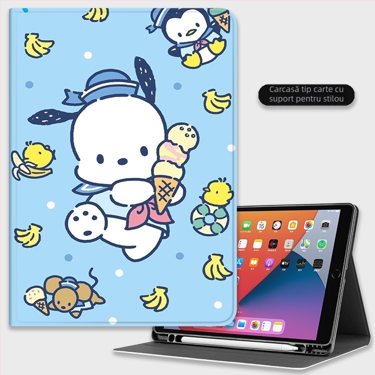 Carcasă de protecție pentru iPad din silicon, compatibilă cu modelele de 11 inch și 10.9 inch, cu slot pentru stylus 10.2, mini 6, design caricatură, husă moale, opțiune 9.7 inch