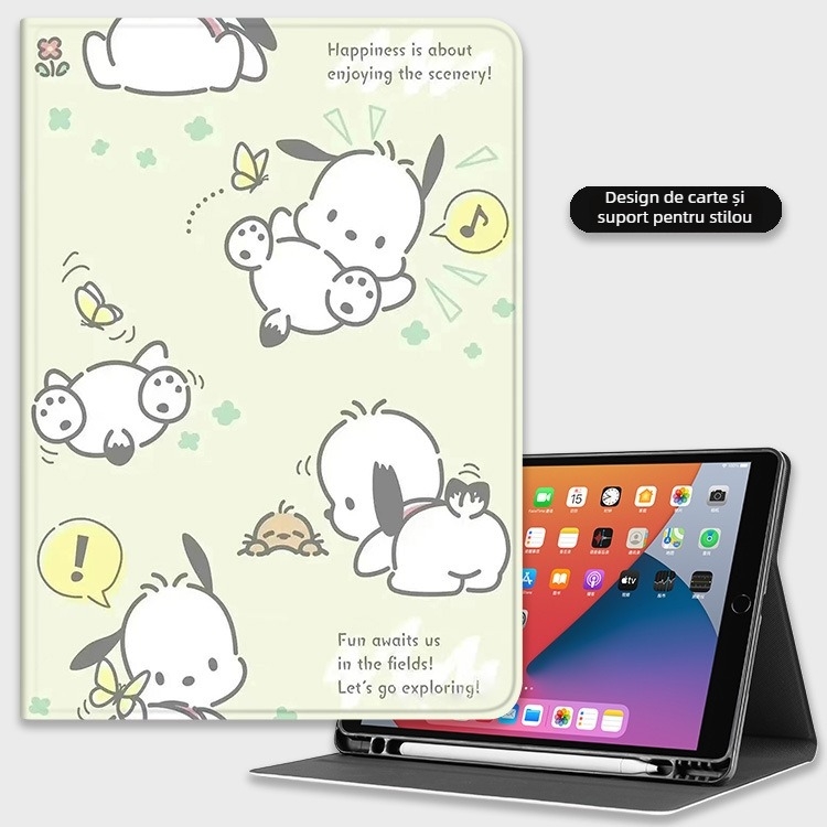 Carcasă de protecție pentru iPad din silicon, compatibilă cu modelele de 11 inch și 10.9 inch, cu slot pentru stylus 10.2, mini 6, design caricatură, husă moale, opțiune 9.7 inch