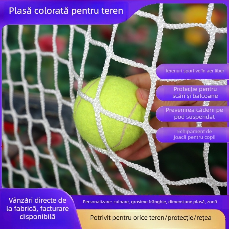 Plasă de siguranță fără noduri pentru scări, pentru locuri de joacă — barieră pentru fotbal/baschet, destinată exteriorului