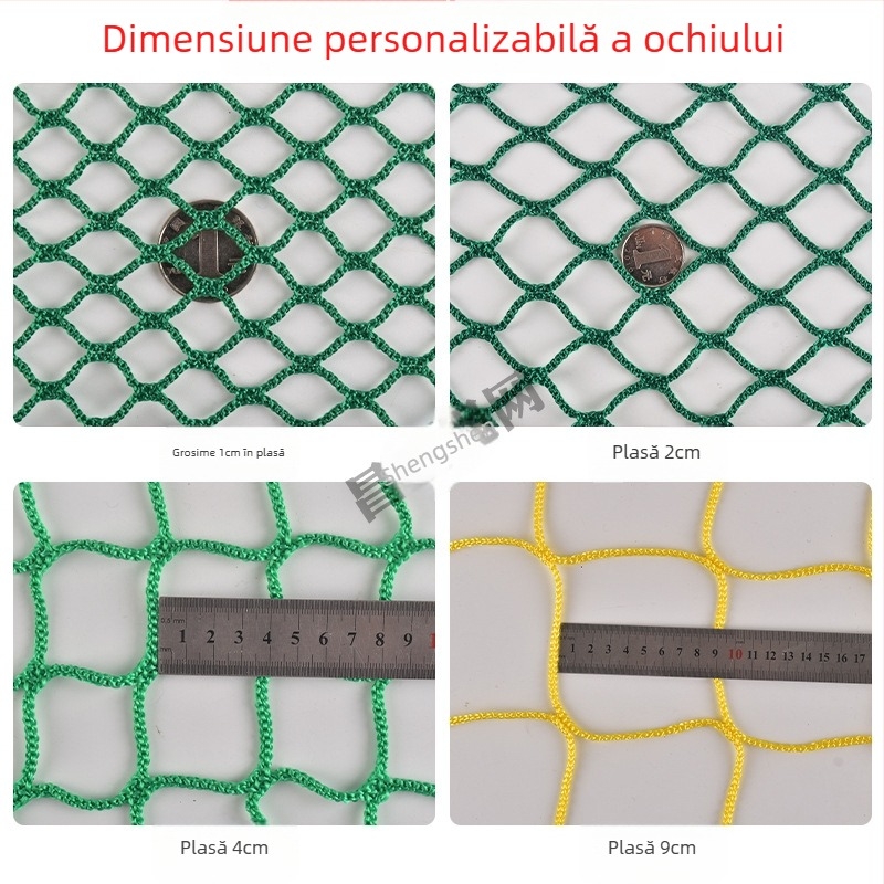 Plasă de protecție pentru gard, fără noduri, poliester; model: fără noduri; pentru garduri de tenis de masă, terenuri de fotbal/baschet și plasă de izolare