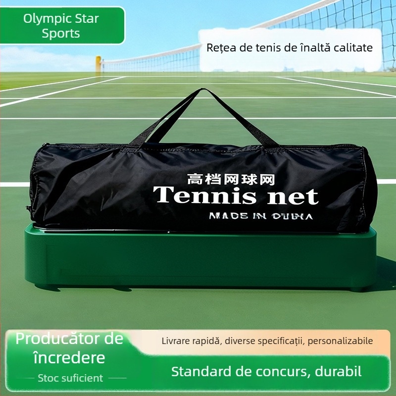 Net de tenis, de înaltă calitate, standard pentru competiții, portabil și detașabil, din polietilenă; Material: polietilenă; Greutate: 3–6,5 kg; Model standard; Potrivit pentru tenis și badminton.