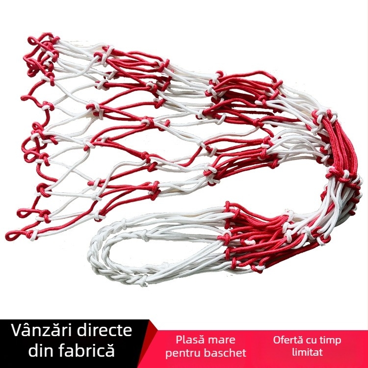 Poartă de mingi din sfoară țesută, plasă mare din poliester pentru baschet, fotbal, volei și tenis, capacitate 10–15 mingi
