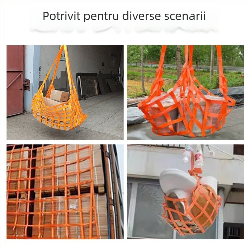 Plasă de ridicare pentru automobile — plasă de protecție a încărcăturii, buzunar special, ridicare industrială, utilizare în porturi