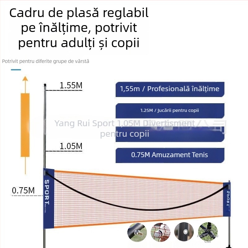 Cadru pentru plasă badminton - Portabil, pliere, pentru badminton și tenis - Brand: Xu Rui; Personalizare: Da; Brand privat autorizat: Da; Categoria produsului: Suport badminton