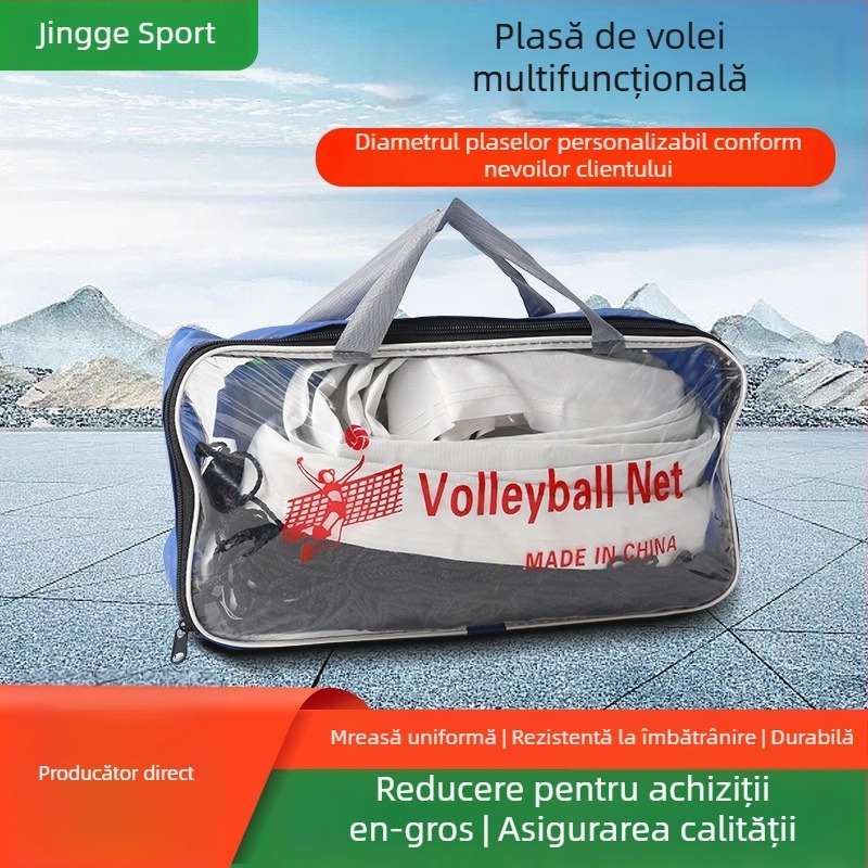 Plasă standard de volei pentru antrenament și competiție, pliere rapidă, portabilă, material PE, Golden Pigeon, personalizare disponibilă