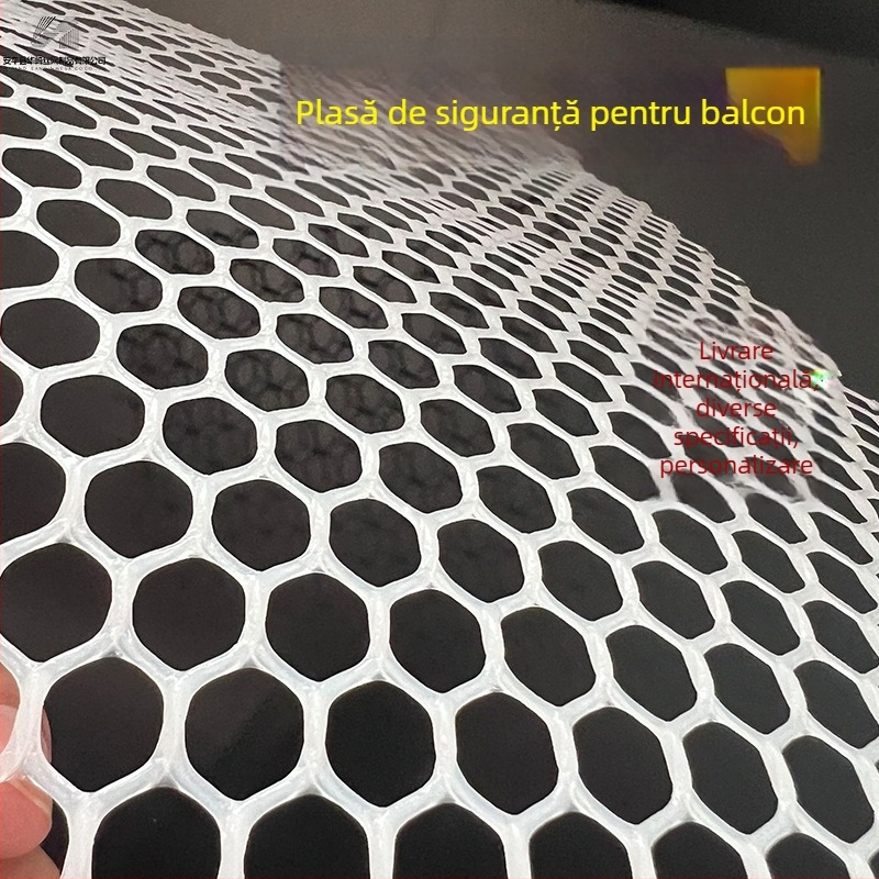 Plasă din polietilenă pentru fereastră și balcon, rezistentă la acizi și baze, plasă de protecție pentru balcon pentru creștere și prevenirea căderilor