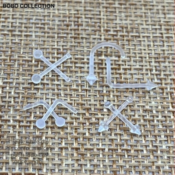 Bijuterie pentru nas din acrilic — design geometric, unisex, turnare prin injecție, 100% acrilic