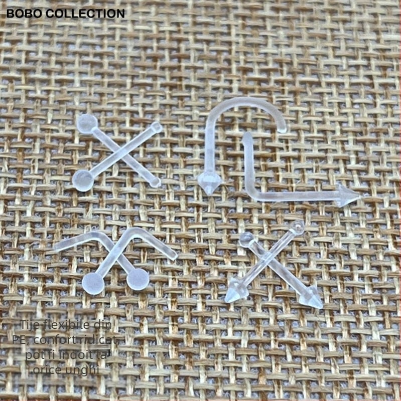 Bijuterie pentru nas din acrilic — design geometric, unisex, turnare prin injecție, 100% acrilic