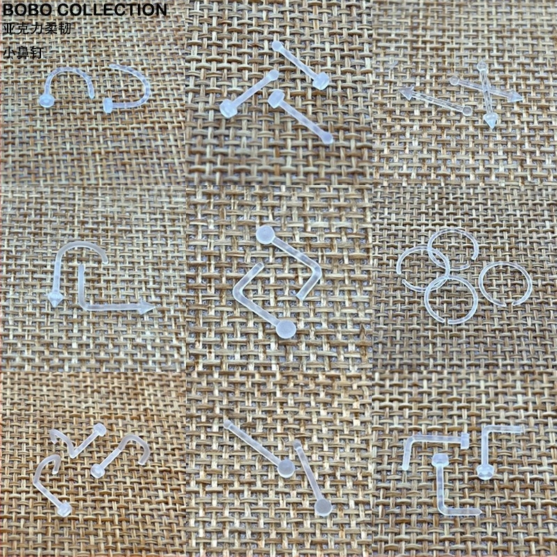 Bijuterie pentru nas din acrilic — design geometric, unisex, turnare prin injecție, 100% acrilic