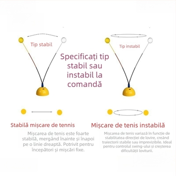 Antrenor de tenis pentru antrenament solo cu suport fix – antrenament de lovire durabil pentru o singură persoană
