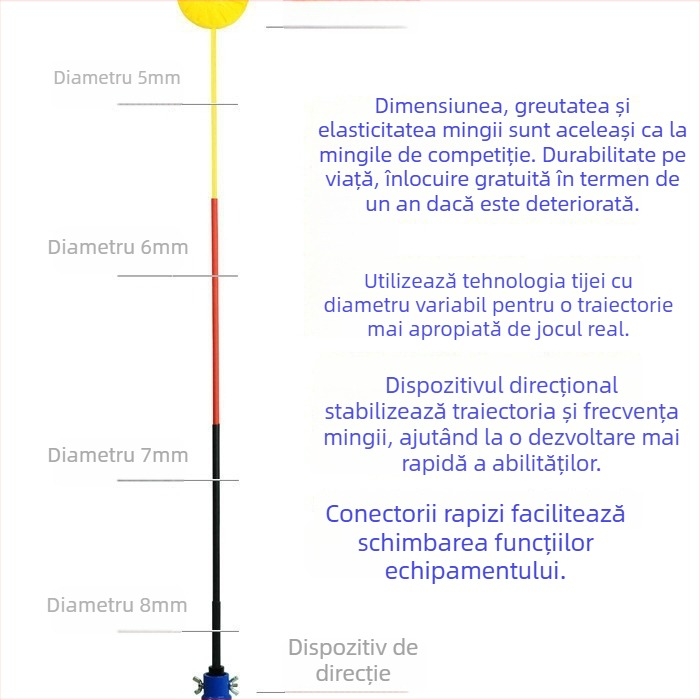 Antrenor de tenis pentru utilizare solo, durabil, pentru copii și adulți
