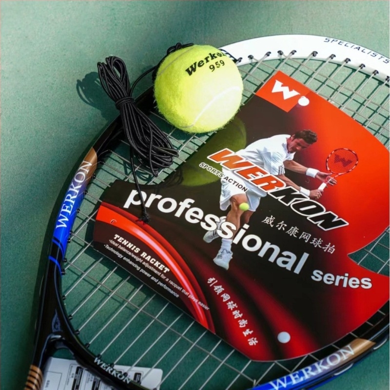 WERKON mingea de tenis pentru antrenament solo, rezistentă la uzură, antrenament avansat; material: fibră chimică; logo tipărit: OK; categorie: Tenis