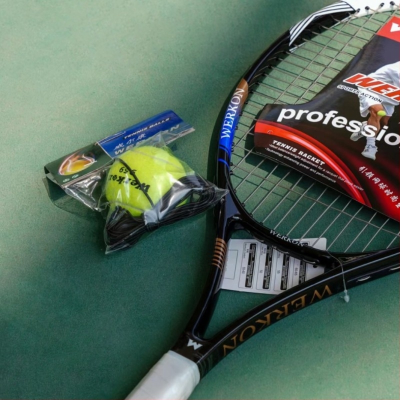 WERKON mingea de tenis pentru antrenament solo, rezistentă la uzură, antrenament avansat; material: fibră chimică; logo tipărit: OK; categorie: Tenis