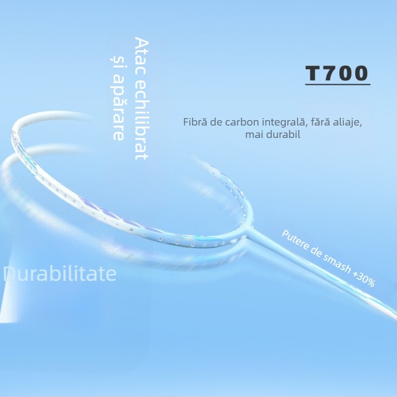 Rachetă de badminton Gale — cadru din fibră de carbon, greutate 80–84 g, mâner G5, flex moderat, pentru jucători începători până la avansați