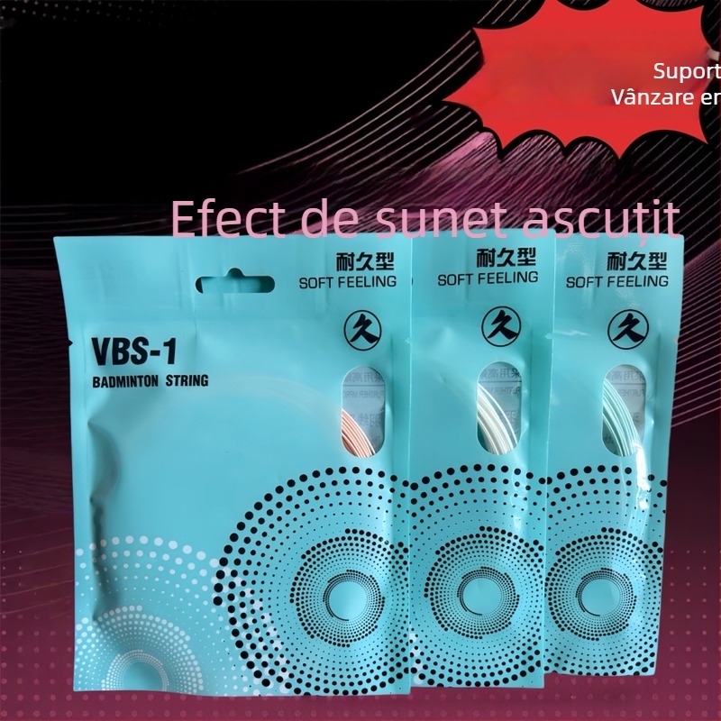 Șnur de racquetă badminton – compozit rășină-nylon, material rezistent pentru badminton și tenis de masă