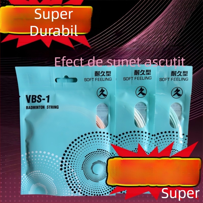 Șnur de racquetă badminton – compozit rășină-nylon, material rezistent pentru badminton și tenis de masă